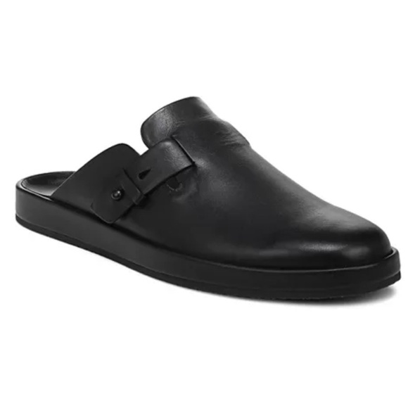 Vince Men's Essex Slip On Leather Mule Clogs SIZE 8 Black EUC - Picture 1 of 8